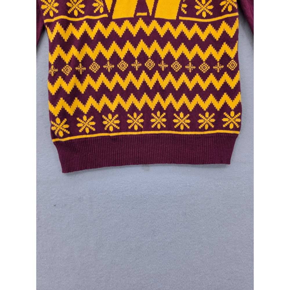 NFL Washington Commanders Sweater Mens Medium Burgundy Gold Holiday Fair Isle - Picture 5 of 11